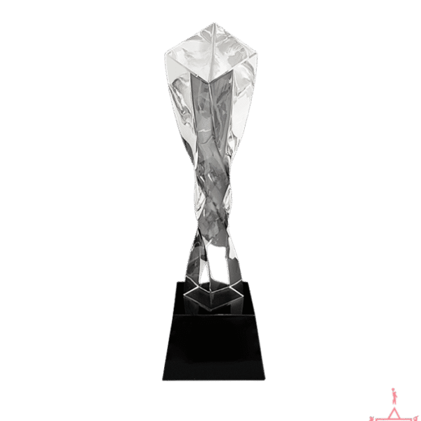 Clear Twisted Crystal Trophy