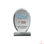 Clear Oval Crystal Plaque