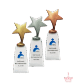 Metal Star Crystal Trophy