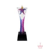 Colourful Star Crystal Trophy
