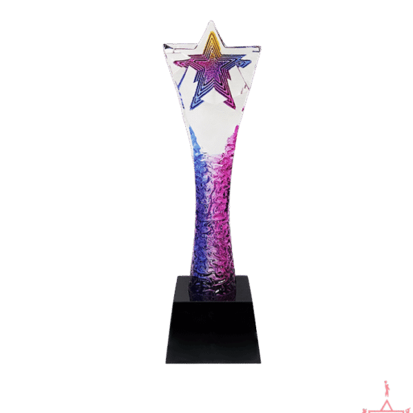Colourful Star Crystal Trophy