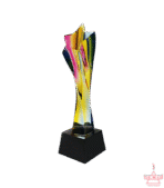 Colourful Shooting Star Crystal Trophy - Image 2