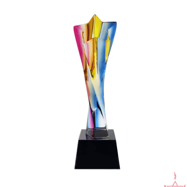 Colourful Shooting Star Crystal Trophy