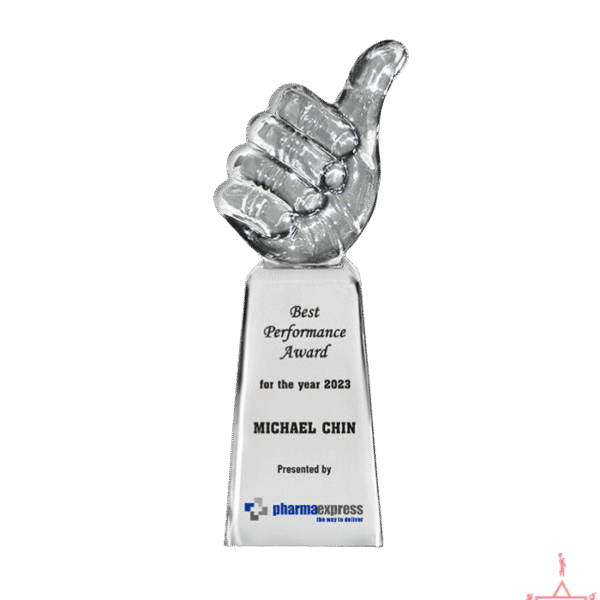 Thumb-Up Crystal Trophy