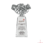 HandShake Crystal Trophy