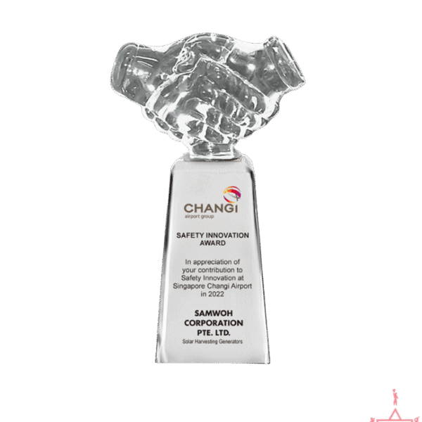 HandShake Crystal Trophy