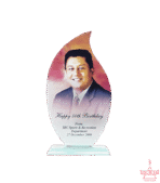 Flame Shape Glass Plaque - Image 2