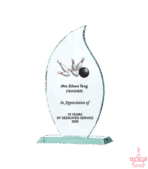 Flame Shape Glass Plaque