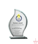 Flame Shape Glass Plaque