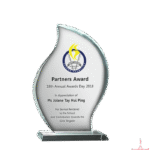 Flame Shape Glass Plaque