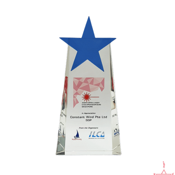 Blue Star Crystal Trophy