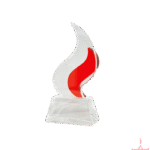 Flame Shaped Crystal Trophy