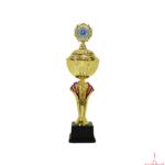 Metal Bow Trophy with Lid and Logo Holder TC-3023